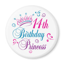 14th Birthday Princess magnets