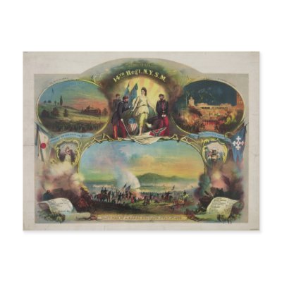 14th Regiment N.Y.S.M. Civil War Engagements Post Card by TheArts