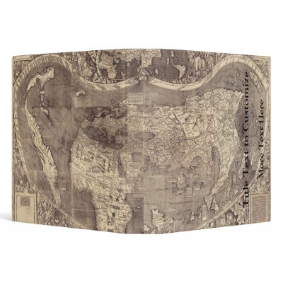 1507 Martin Waldseemuller World Map 3 Ring Binder by ZephyrusBooks