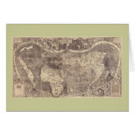 1507 Martin Waldseemuller World Map Card