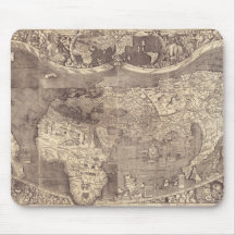 1507 Martin Waldseemuller World Map Mousepads