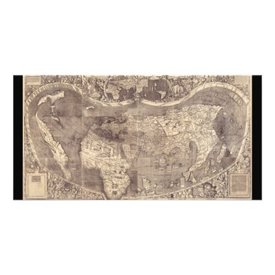 1507 Martin Waldseemuller World Map Photo Card Template by ZephyrusBooks