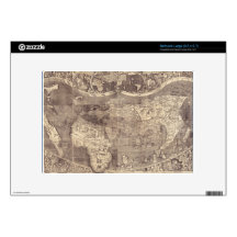 1507 Martin Waldseemuller World Map Decal For Large Netbook