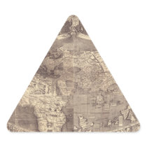 1507 Martin Waldseemuller World Map Triangle Stickers