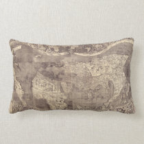 1507 Martin Waldseemuller World Map Throw Pillow