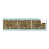 1531 Oronce Fine Antique World Map Bumper Sticker