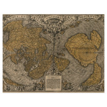 1531 Oronce Fine Antique World Map Flyer