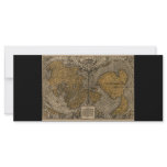 1531 Oronce Fine Antique World Map Custom Rack Card