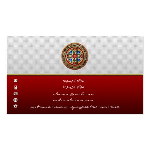 [154] Celtic Cross [Gold+Enamel] Business Cards (back side)