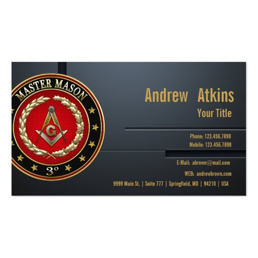 [154] Master Mason, 3rd Degree [Special Edition] Business Card (back side)