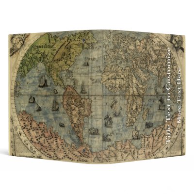 1565 Ferando Berteli Antique World Map Binders by ZephyrusBooks