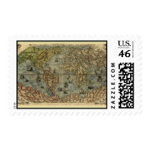 1565 Ferando Berteli Antique World Map Postage Stamps