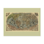 1565 Ferando Berteli Antique World Map Postcard