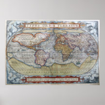 1572 World Map Print