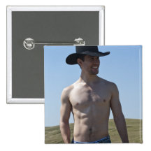 15746-RA Cowboy Pinback Button