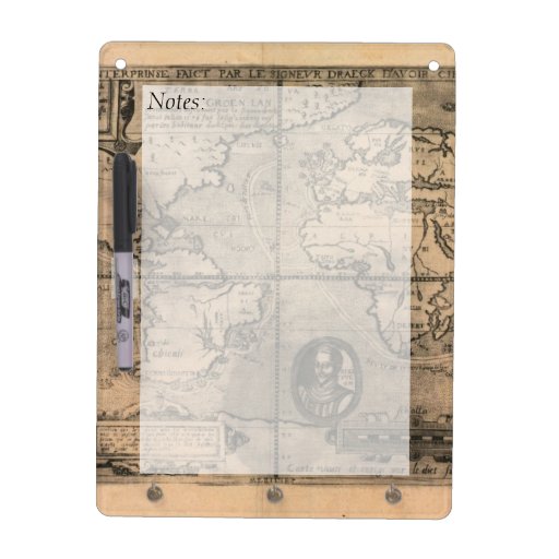 1581 Antique World Map by Nicola van Sype Dry Erase Whiteboards
