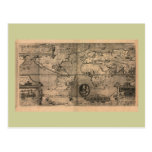 1581 Antique World Map by Nicola van Sype Postcard