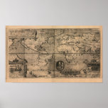 1581 Antique World Map by Nicola van Sype Posters