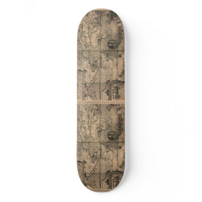 1581 Nicola van Sype Antique World Map Skateboard by ZephyrusBooks