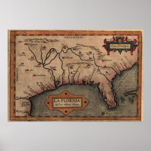 1584 La Florida Map Poster