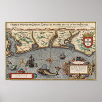 1584 Map of Portugal Posters