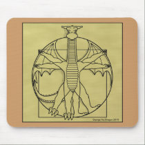 158 vitruvian dragon square, George the Dragon ... mousepads