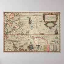 1592 Map of the Western Pacific Posters