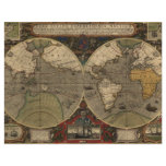 1595 Vintage World Map by Jodocus Hondius flyers
