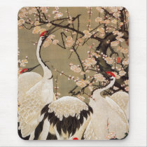 15. 梅花群鶴図, 若冲 Plum Blossoms & Cranes, Jakuchū Mouse Pads