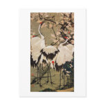 15. 梅花群鶴図, 若冲 Plum Blossoms & Cranes, Jakuchū Postcard