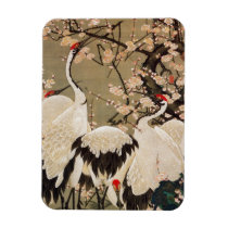 15. 梅花群鶴図, 若冲 Plum Blossoms & Cranes, Jakuchū Vinyl Magnets