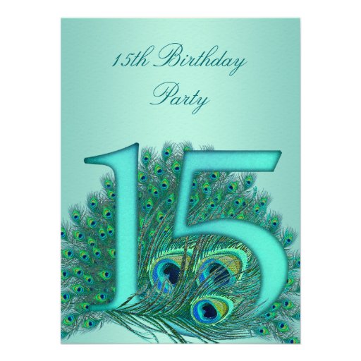 15 birthday peacock template age number custom announcement
