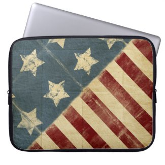 15 Inch Vintage American Flag Laptop Sleeve