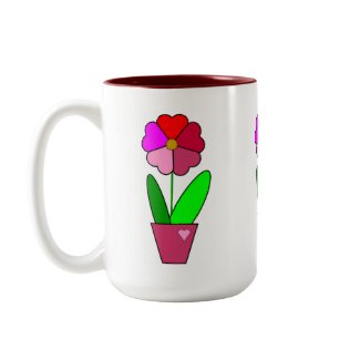 15 oz Mug with Heart Shaped Flower mug