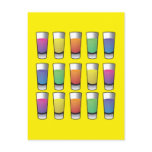 15 shooters of liquor post card