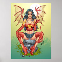 15"x21"  Devil Pin-up Girl Poster by Al Rio