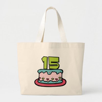 15 Year Old Birthday Cake bags