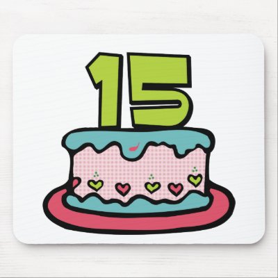 15 Year Old Birthday Cake mousepads