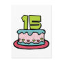 15 Year Old Birthday Cake Postcards
