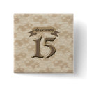 15th Anniversary Wedding Buttons