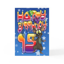 15th Birthday Card, Happy Birthday