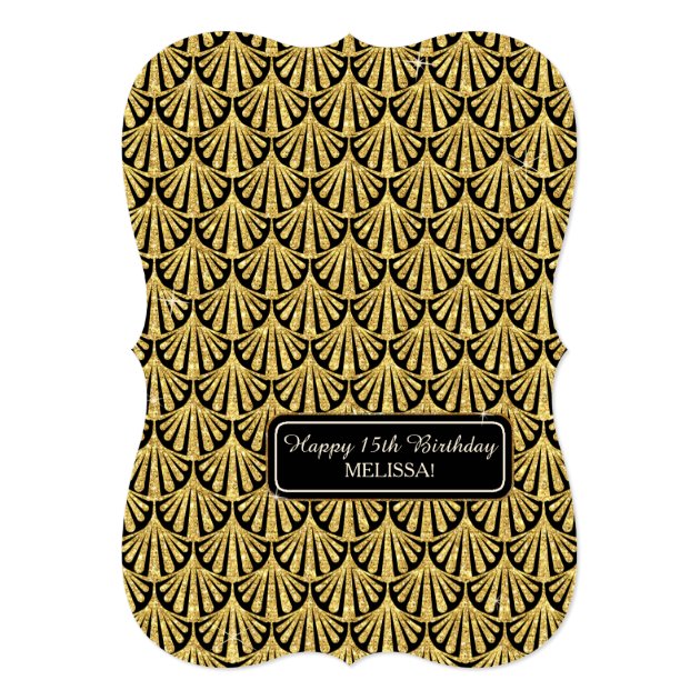 15TH Birthday Party Glam Great Gatsby Style Card