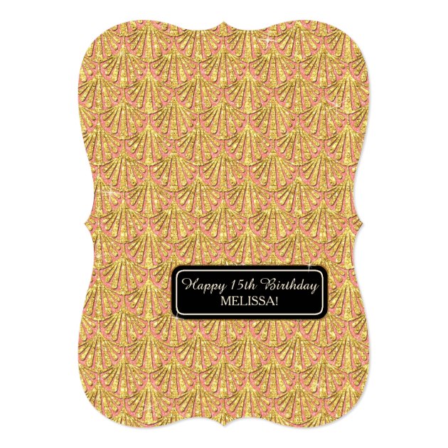 15TH Birthday Party Glam Great Gatsby Style Card