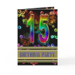 15th Birthday party Invitation Greeting Cards