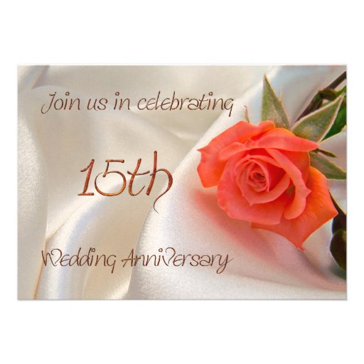 15th wedding anniverary party invitation