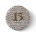 15th Wedding Anniversary Buttons