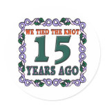 15thweddinganniversary round stickers