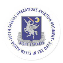 160th SOAR - Night Stalkers Round Sticker