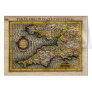 1610 Map of Cornwall, Devon, Somerset, etc... Greeting Card