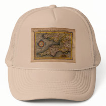1610 Map of Cornwall, Devon, Somerset, etc... hats